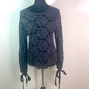 Floral Printer See-Thru Blouse